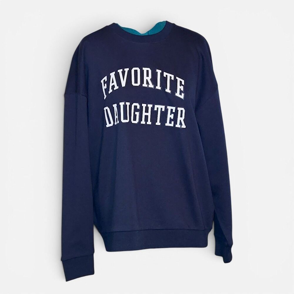 Collegiate Favorite Daughter Oversized Sweatshirt Trendy Varsity Sweatshirt XL - Picture 2 of 7